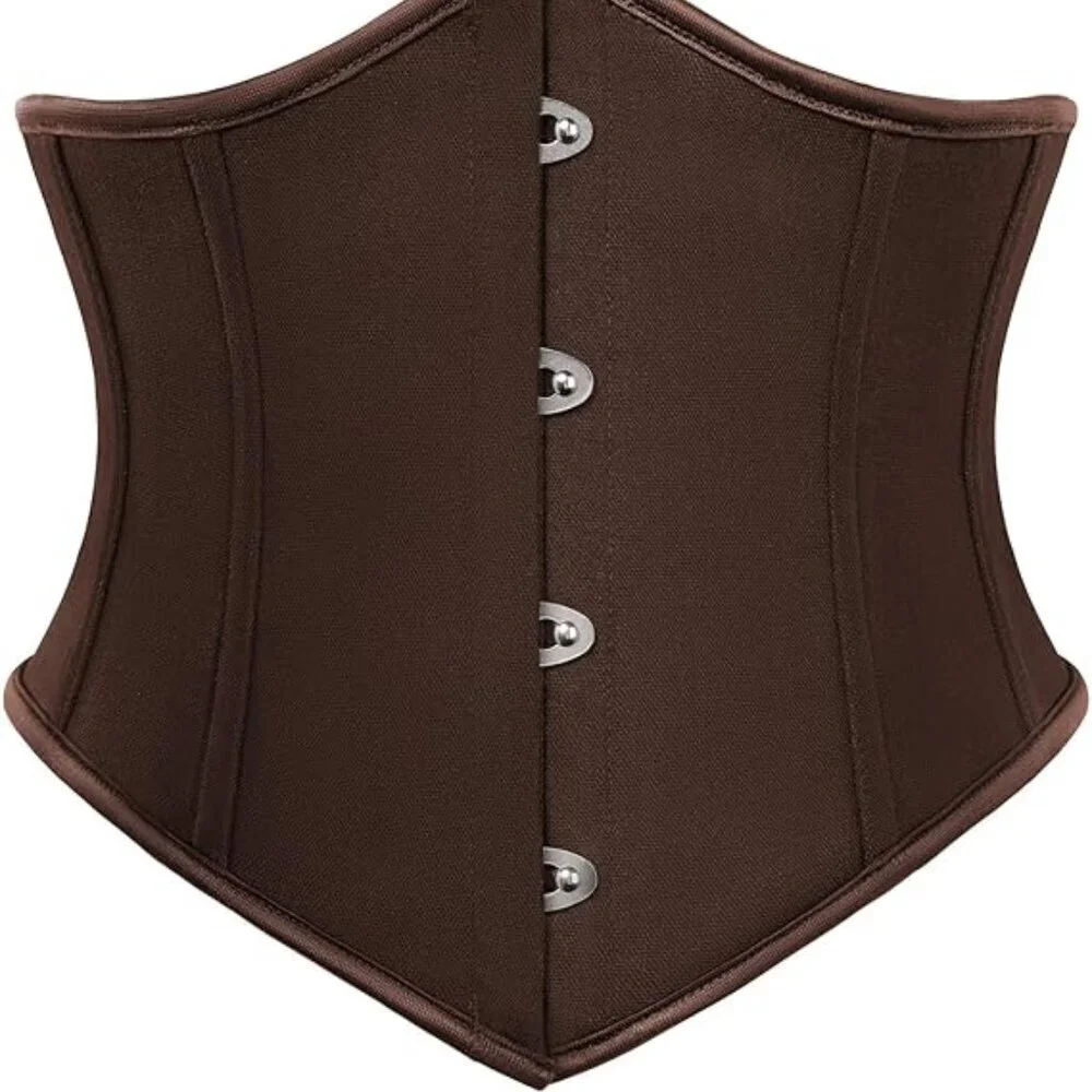 Women's Dark Brown Corset Belt Wide Waist Lace Up Pirate Accessories Belt